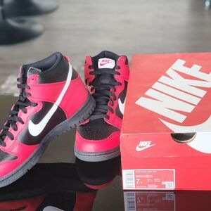 Nike Red and Black High-Top Sneakers